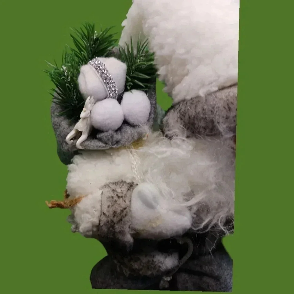 Arctic holiday  santa sitter silver & white color